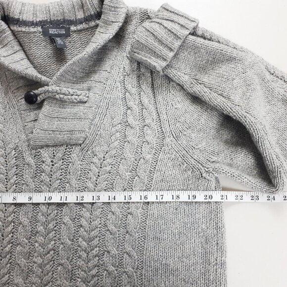 Kenneth Cole Reaction Light Grey Cable Knit Sweater - Picture 6 of 12